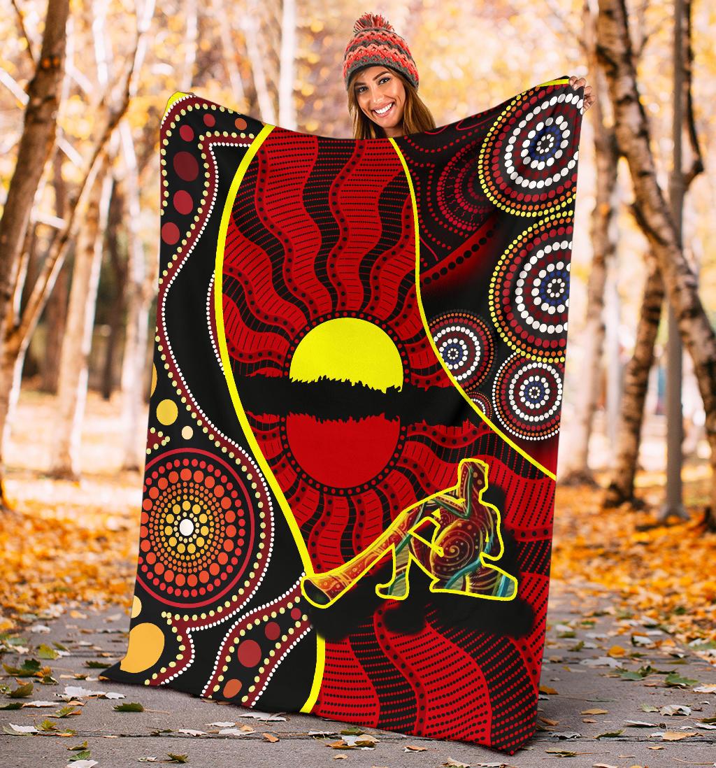 premium-blanket-australia-aboriginal-dots-with-didgeridoo