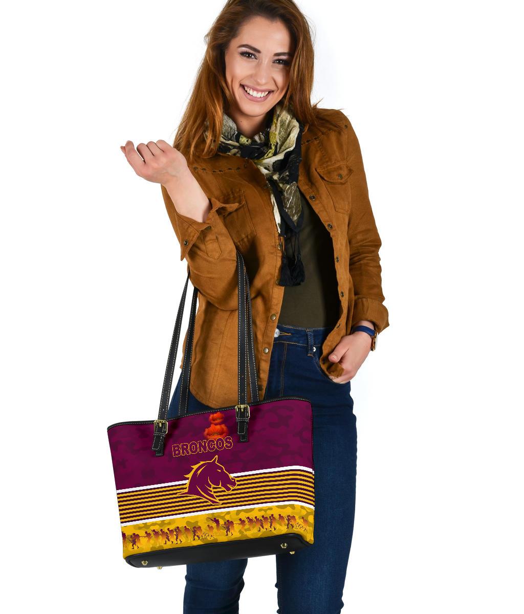 brisbane-broncos-small-leather-tote-anzac-day-simple-style-maroon