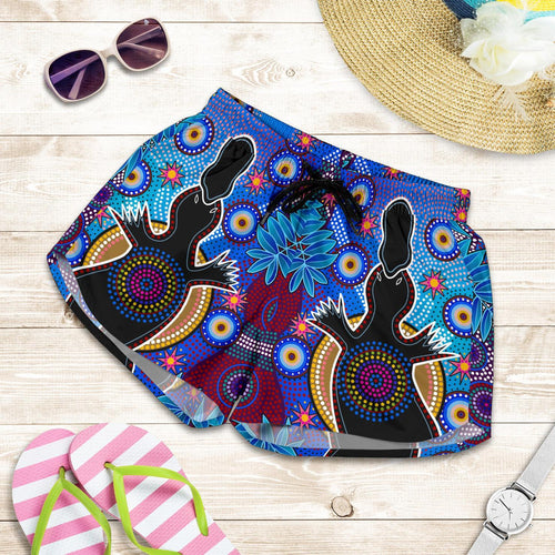 Aboriginal Women's Shorts - Indigenous Platypus - Vibe Hoodie