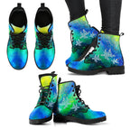 aboriginal-leather-boots-indigenous-turtle-ocean-dot-painting-art