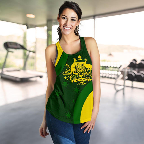 Racerback Tank - Australia Coat of Arms Tank Top National Colors - Women - Vibe Hoodie