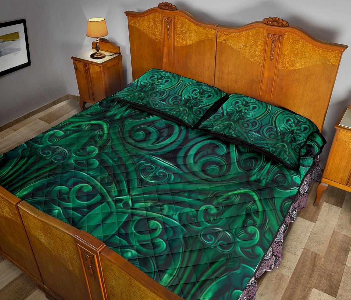 quilt-bed-set-nz-new-zealand-warriors-green