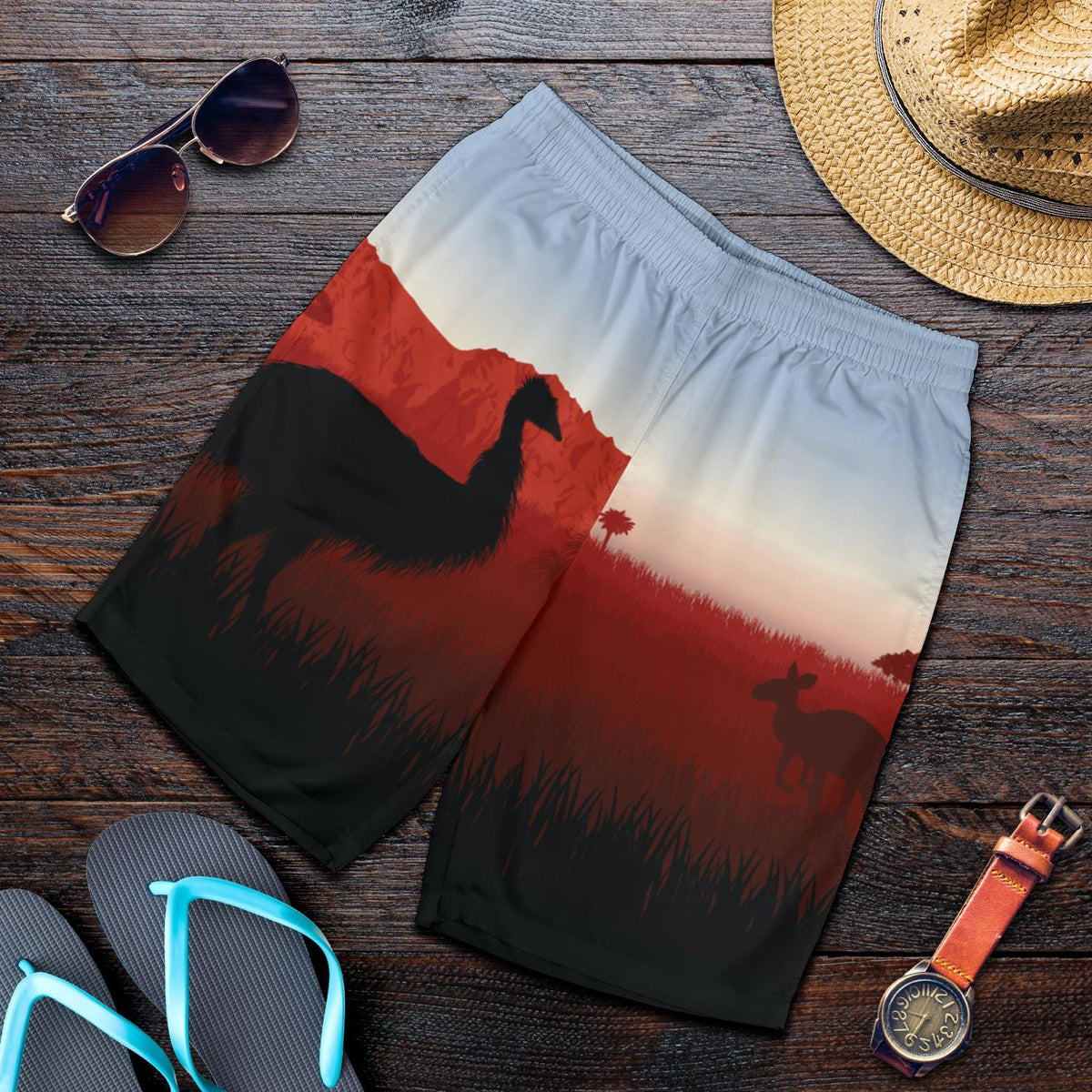 mens-short-australian-nature-with-emu-and-kangaroo