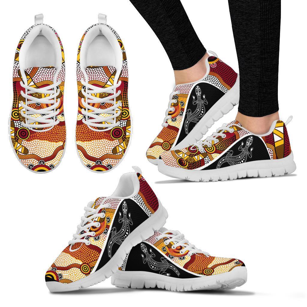 aboriginal-sneakers-lizard-boomerang-patterns-aboriginal-dot-shoes
