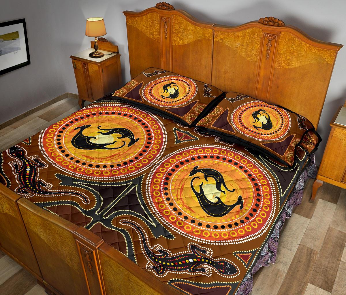 aboriginal-quilt-cover-set-lizard-kangaroo-dot-patterns
