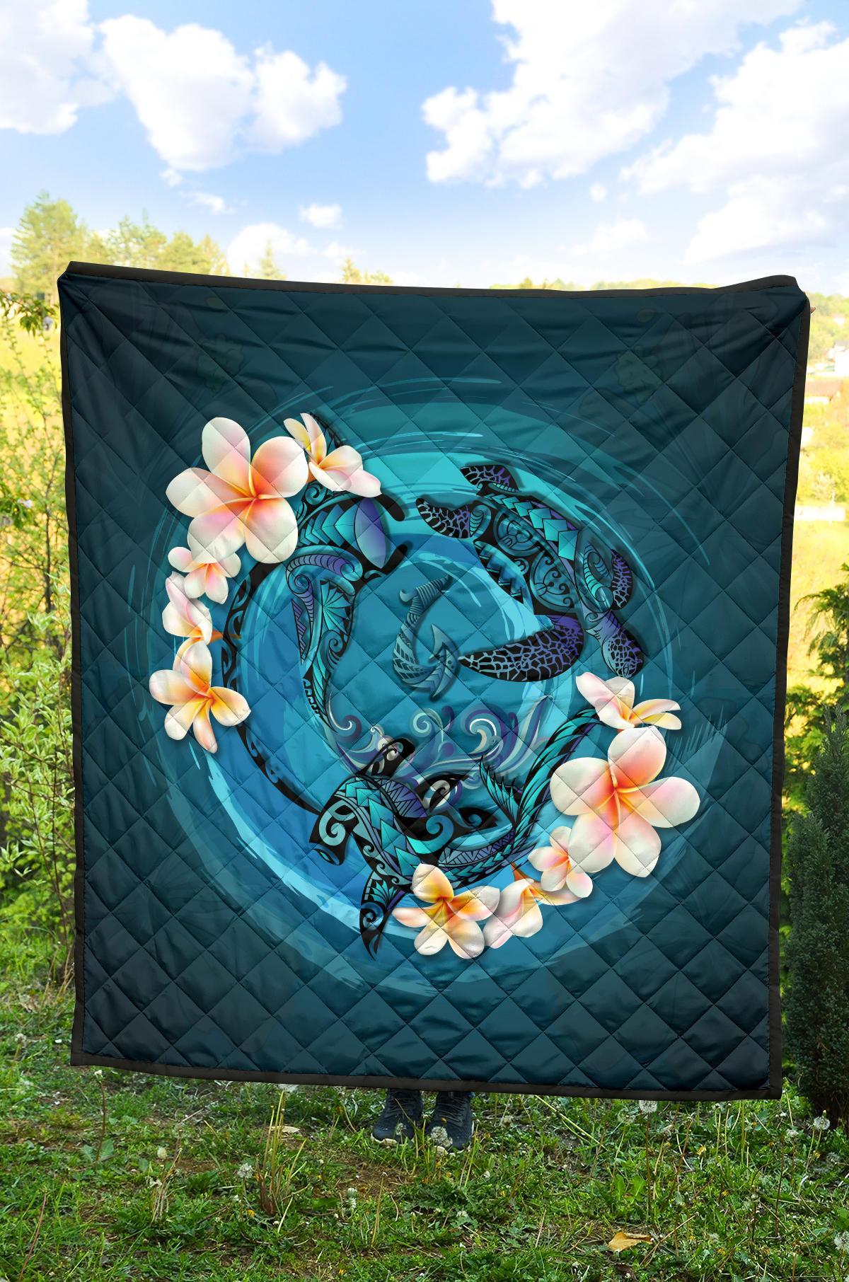new-zealand-premium-quilt-blue-plumeria-animal-turtle-tattoo