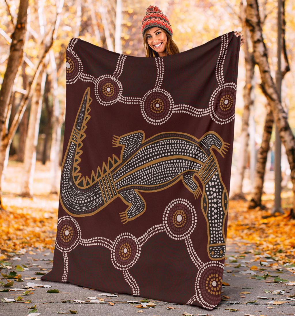 aboriginal-premium-blanket-indigenous-crocodile-brown-color