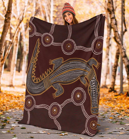 aboriginal-premium-blanket-indigenous-crocodile-brown-color