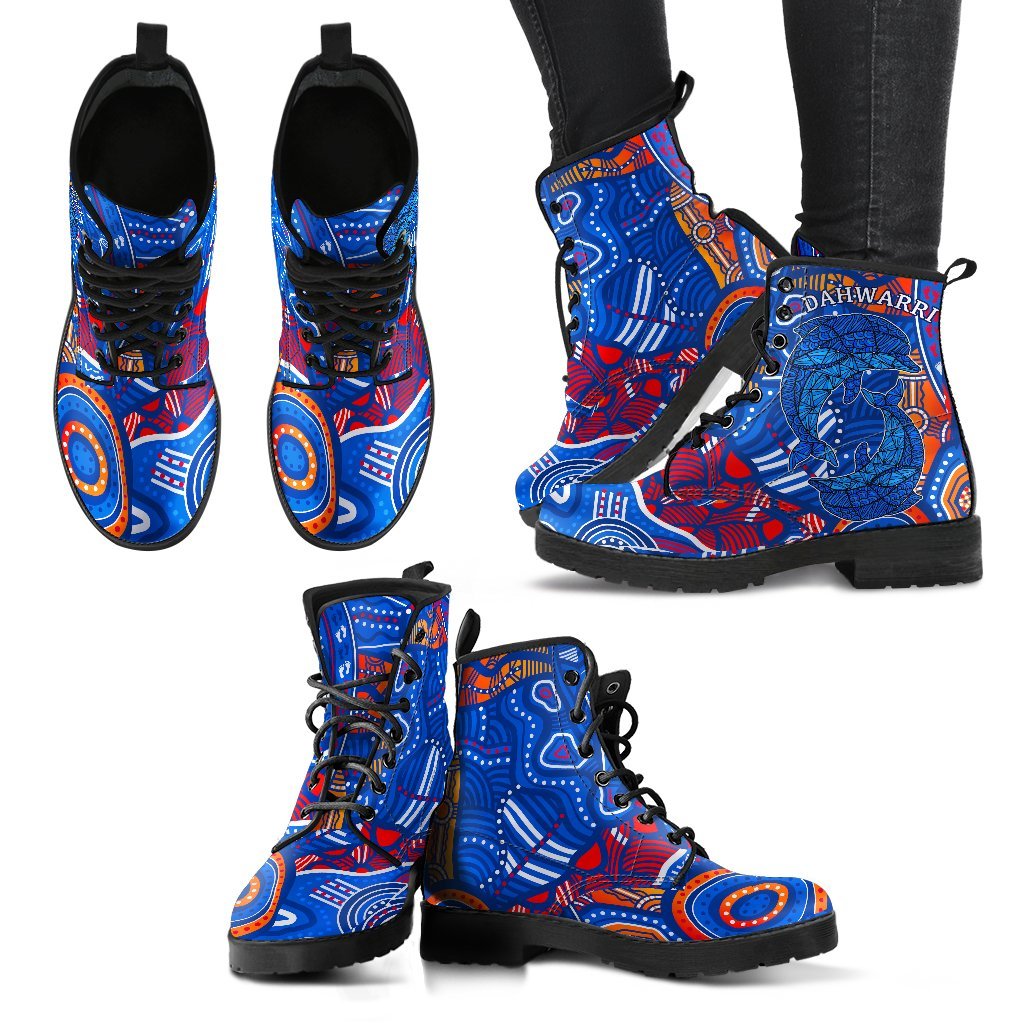 aboriginal-personalised-leather-boots-dolphin-ver01