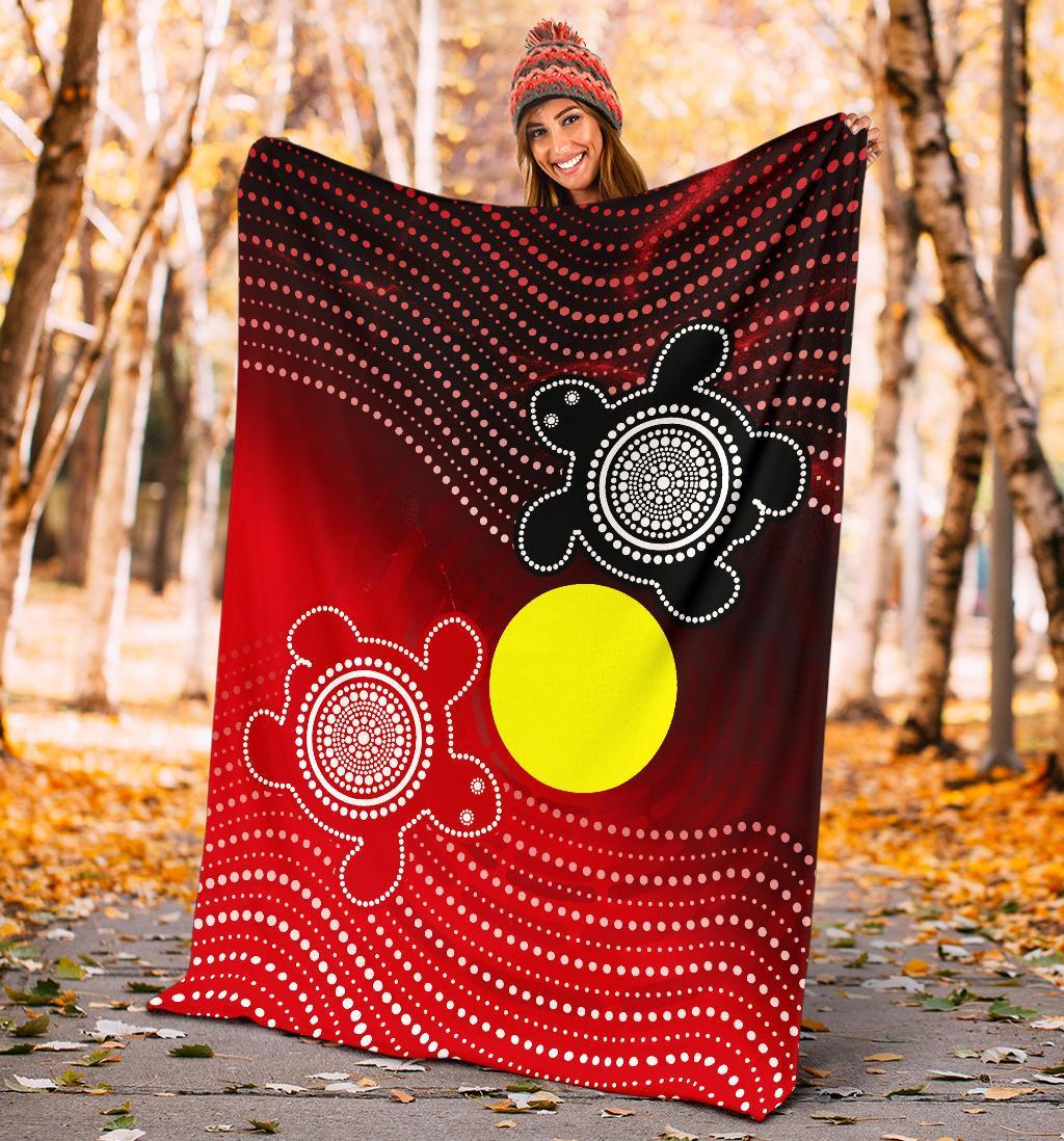 aboriginal-premium-blanket-indigenous-circle-dot-painting-style