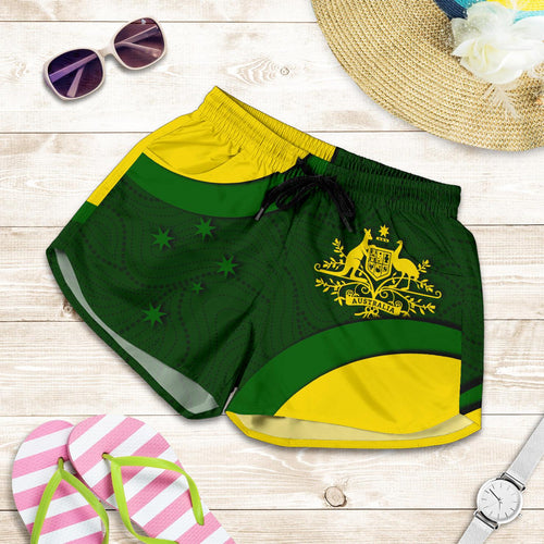 Shorts - Australia Coat of Arms Shorts National Colors - Women - Vibe Hoodie