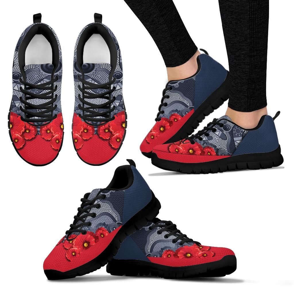 aboriginal-sneakers-anzac-day-poppy-flower-dot-painting