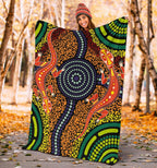 1st-australia-premium-blanket-aboriginal-two-lizards-dot-painting-circle