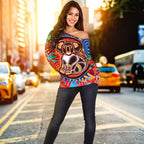 Aboriginal Off Shoulder Sweater, Koala and Hand Art Dot Painting Sweater - Vibe Hoodie