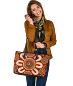 aboriginal-large-leather-tote-bag-circle-flowers-patterns-ver02