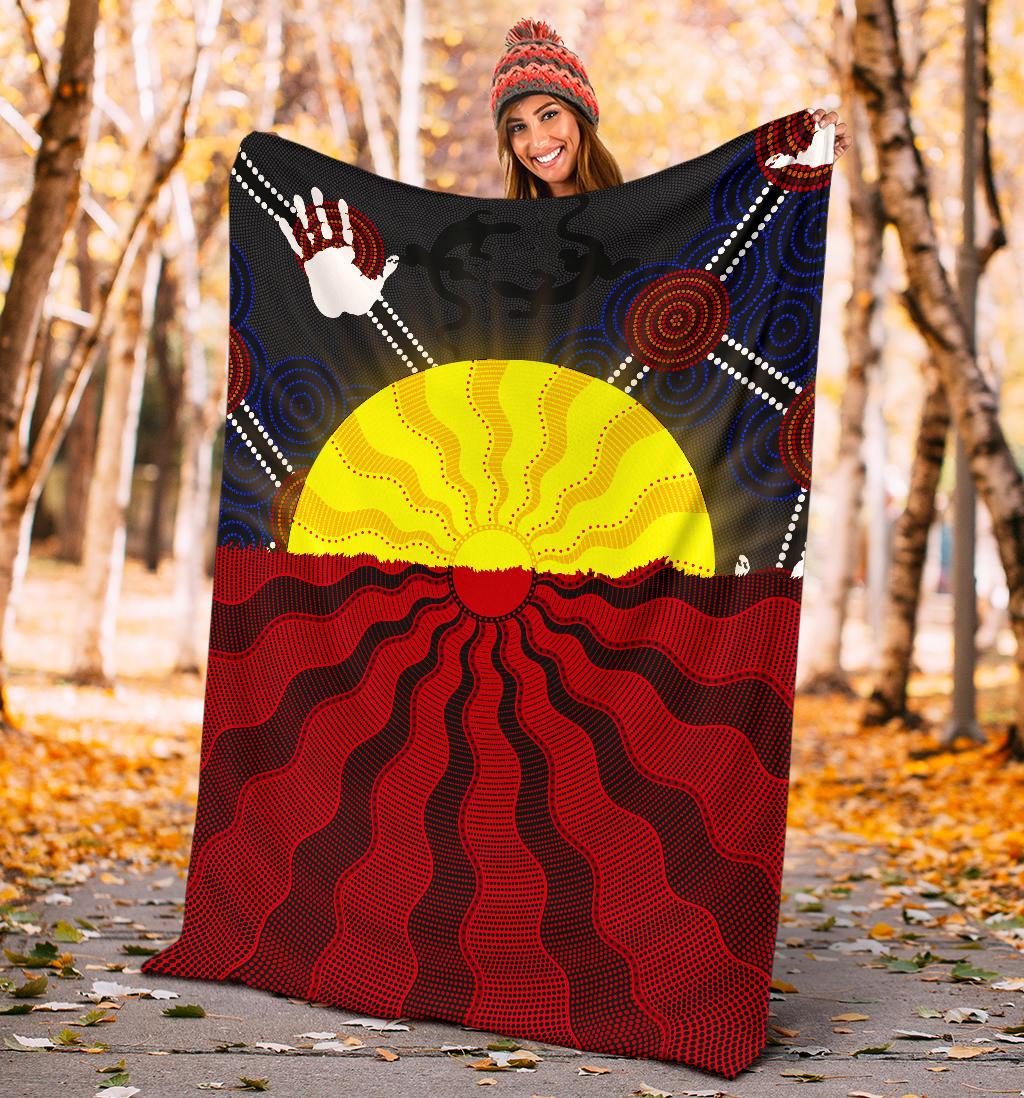 aboriginal-premium-blanket-aboriginal-lives-matter-flag-sun-dot-painting