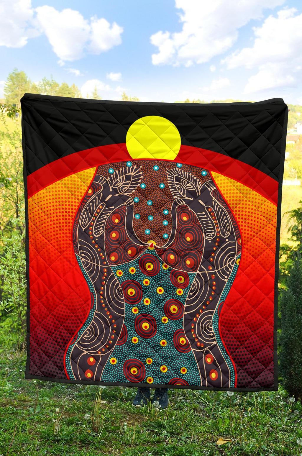 premium-quilt-aboriginal-sublimation-dot-pattern-style-red