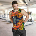 1st-australia-men-tank-top-aboriginal-two-lizards-dot-painting-circle
