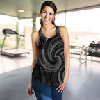 New Zealand Maori Mangopare Women Racerback Tank Polynesian - Black - Vibe Hoodie