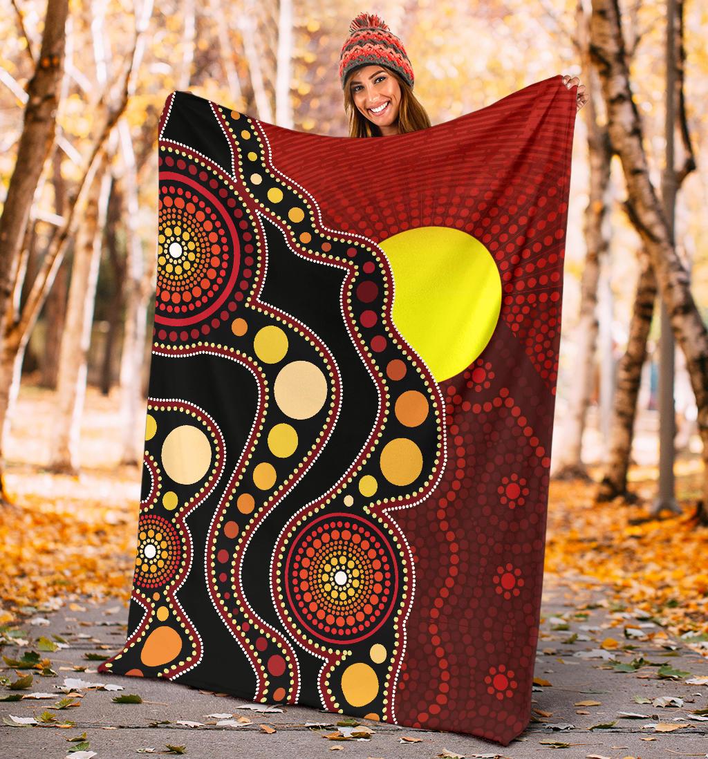 aboriginal-premium-blanket-australia-aboriginal-lives-matter-flag-circle-dot-painting-art