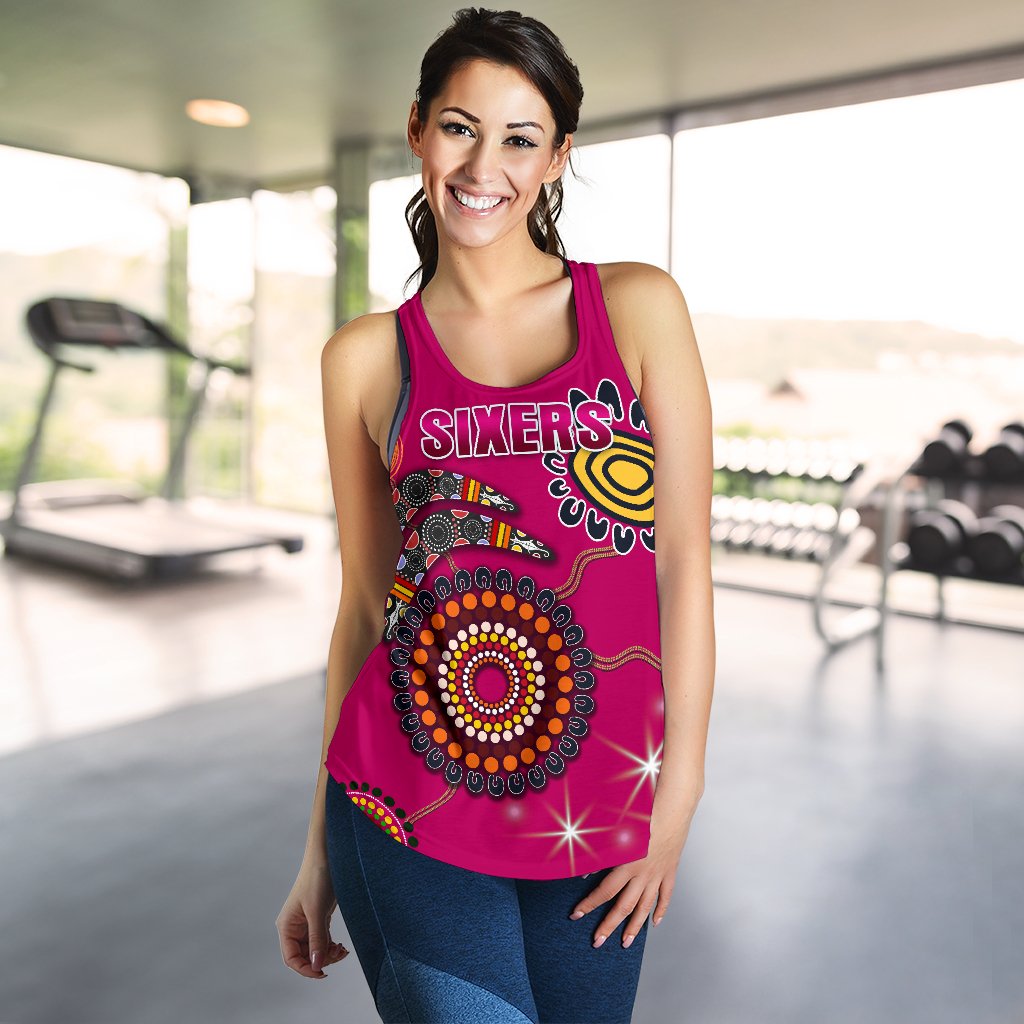 Sydney Women's Racerback Tank Sixers Indigenous - Magenta - Vibe Hoodie