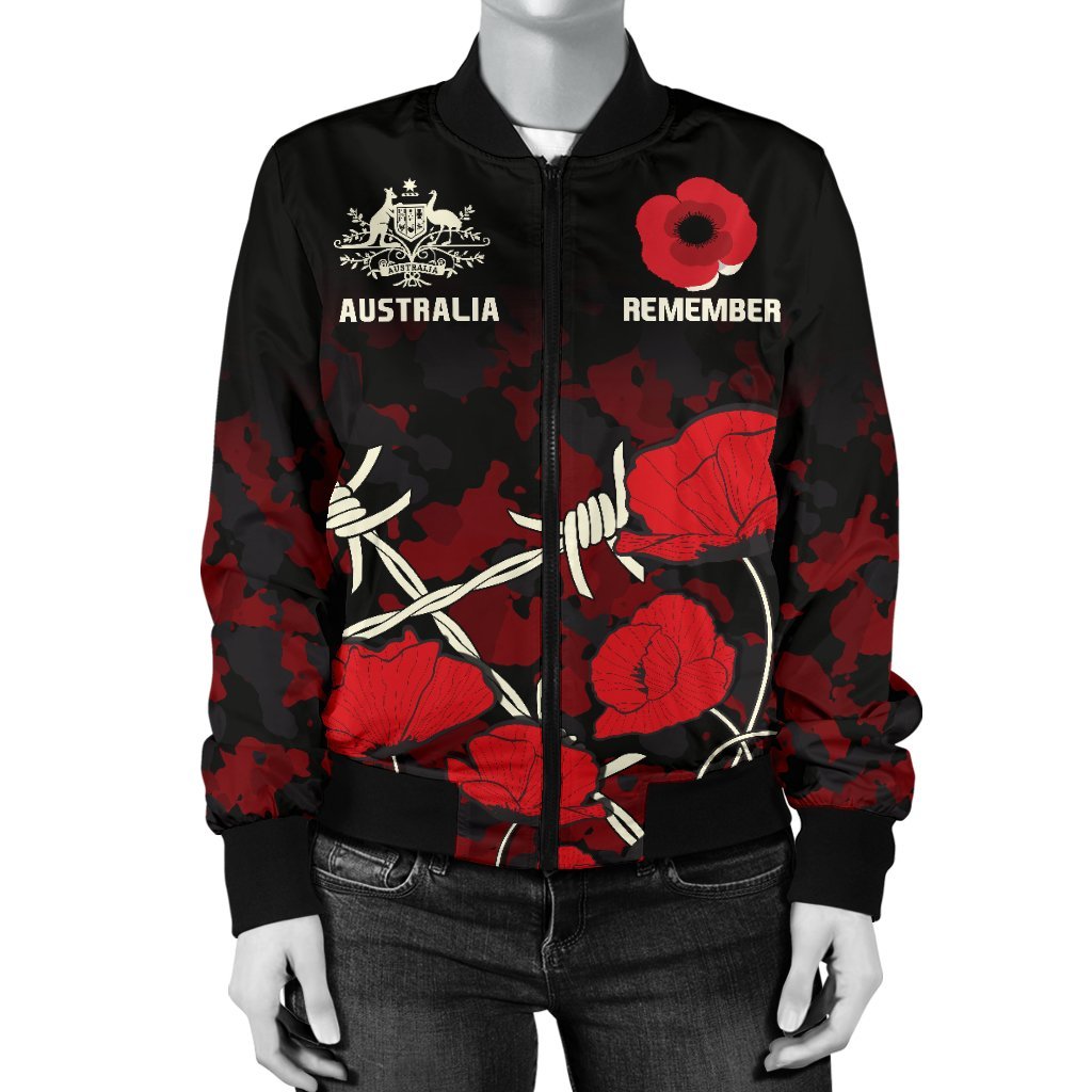 anzac-womens-bomber-jacket-anzac-with-remembrance-poppy-flower