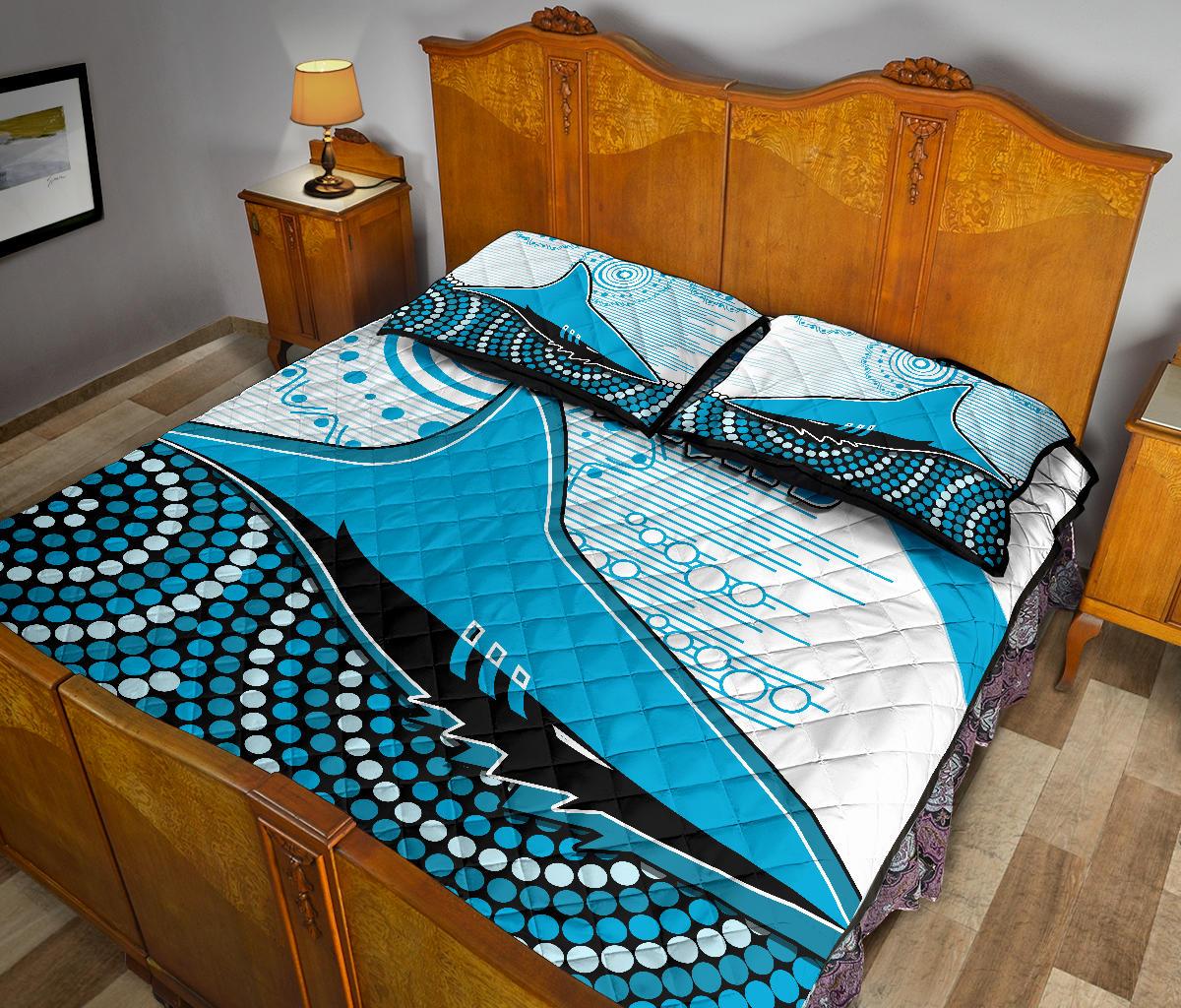 sharks-quilt-bed-set-cronulla-indigenous-unique