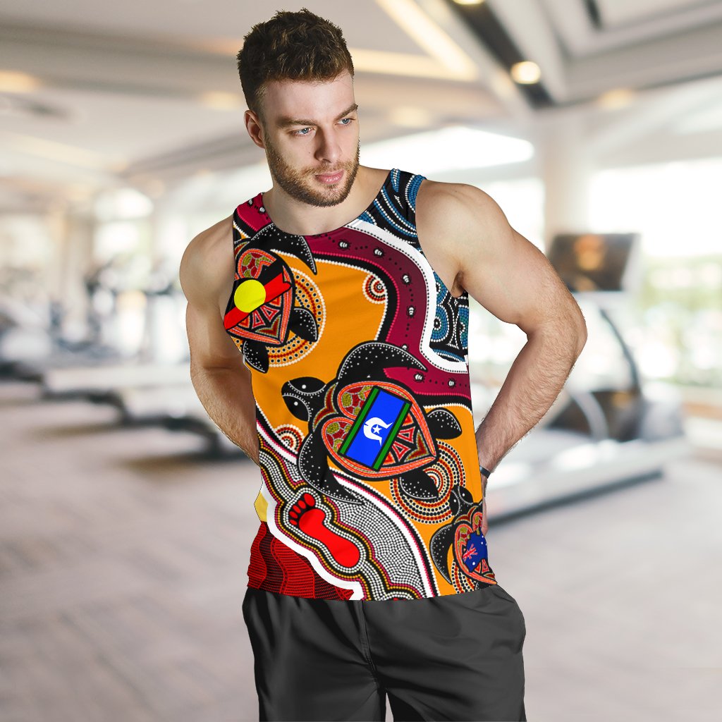 mens-tank-top-australia-aboriginal-dots-with-turtle-and-naidoc-flags