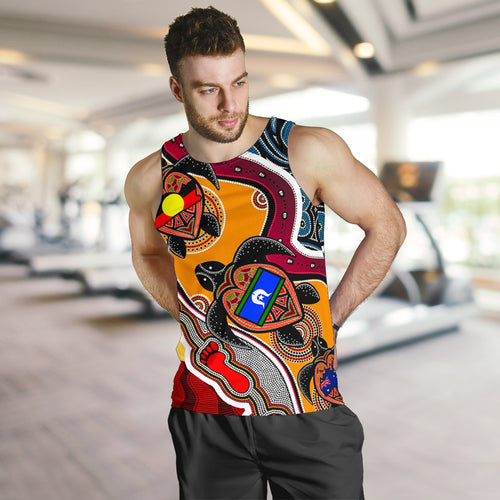 mens-tank-top-australia-aboriginal-dots-with-turtle-and-naidoc-flags