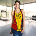 Aboriginal Racerback Tank - Dreamtime Koori Dance & Dot Acrylic Paint - Vibe Hoodie
