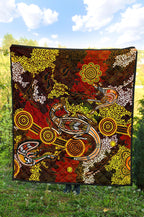 aboriginal-premium-quilt-kangaroo-and-lizard-dot-painting-art