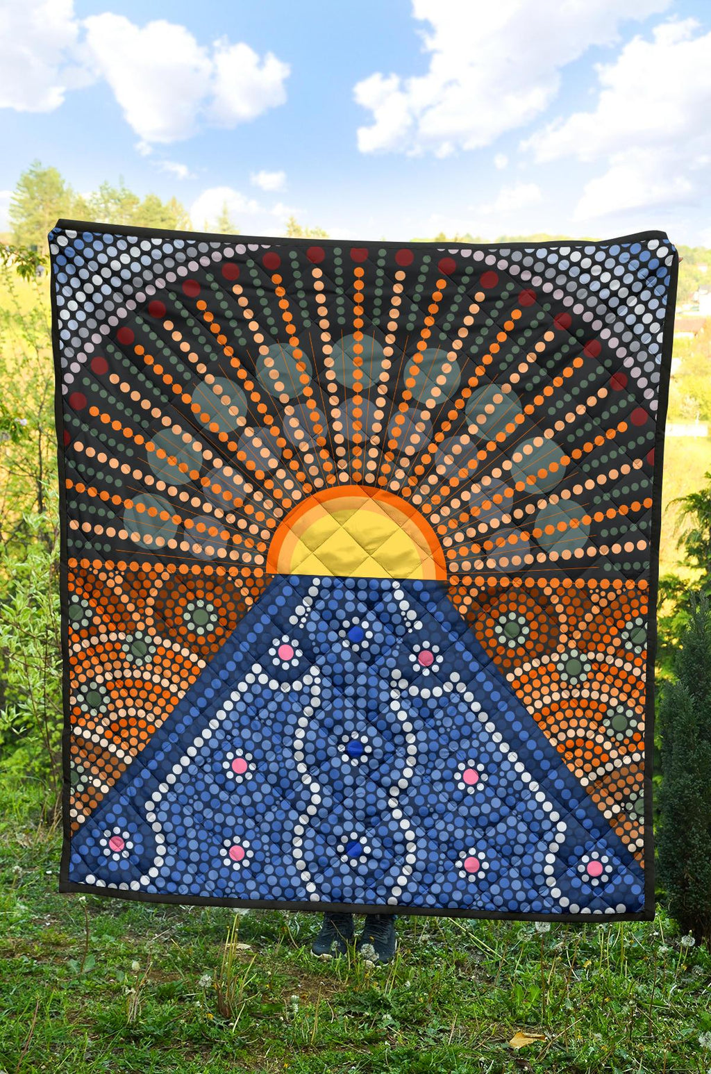 aboriginal-premium-quilt-australia-sunrise-dot-painting-art