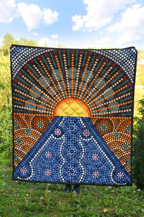 aboriginal-premium-quilt-australia-sunrise-dot-painting-art