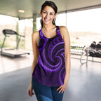 New Zealand Maori Mangopare Women Racerback Tank Polynesian - Purple - Vibe Hoodie