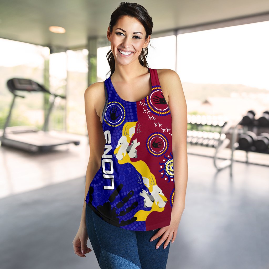 Naidoc Brisbane Lions Women Racerback Tank Indigenous Style - Vibe Hoodie