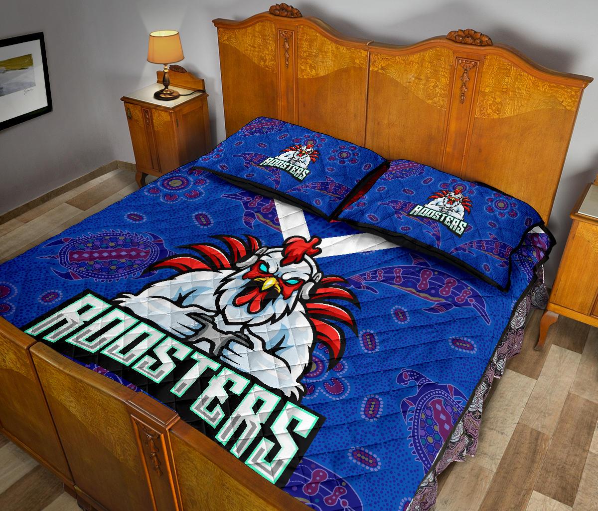 sydney-roosters-indigenous-quilt-bed-set-prairie-style-no-1