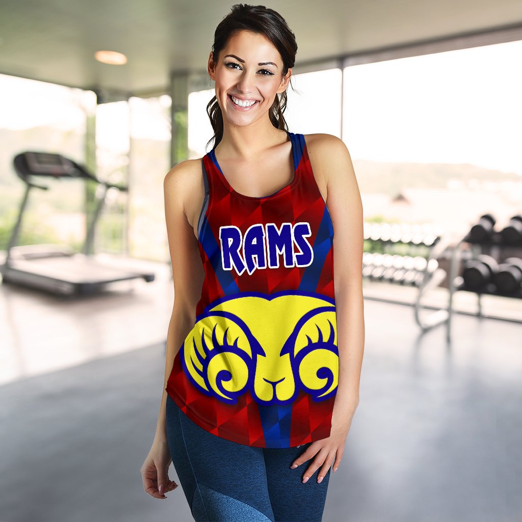 Adelaide Women's Racerback Tank Rams Merino Original - Red - Vibe Hoodie
