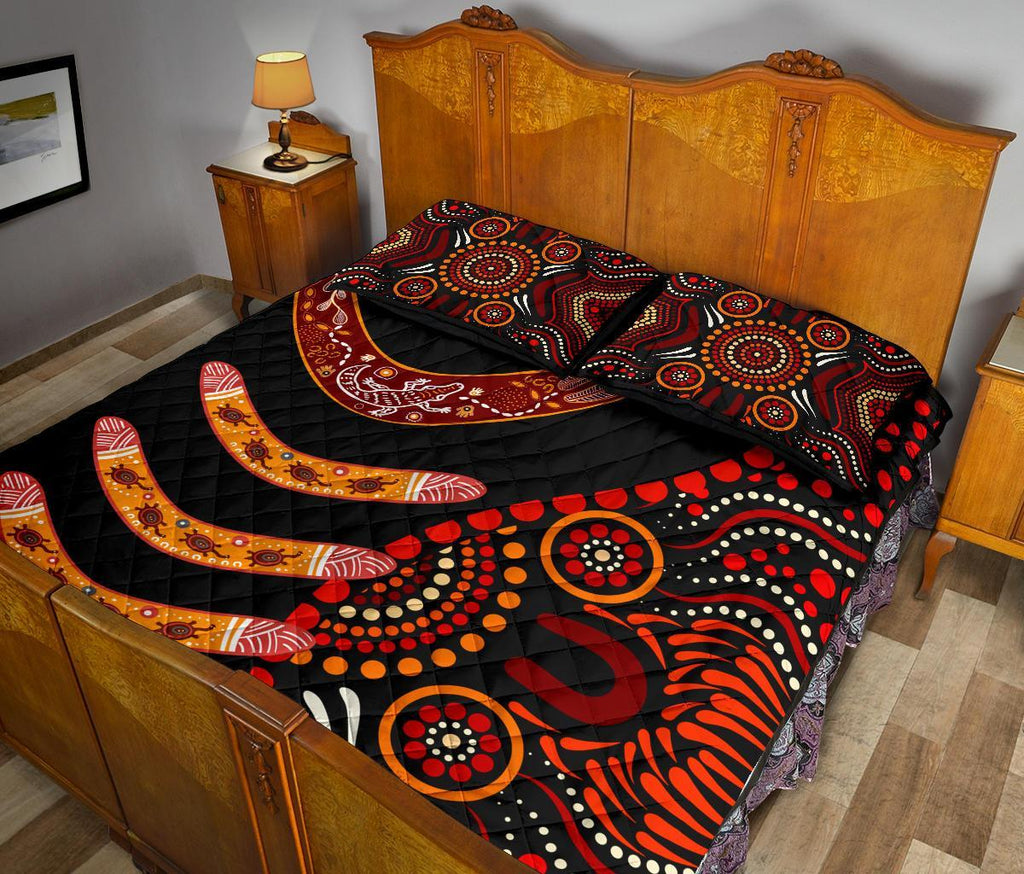 aboriginal-quilt-bed-set-aboriginal-boomerangs-with-dot-painting-pattern