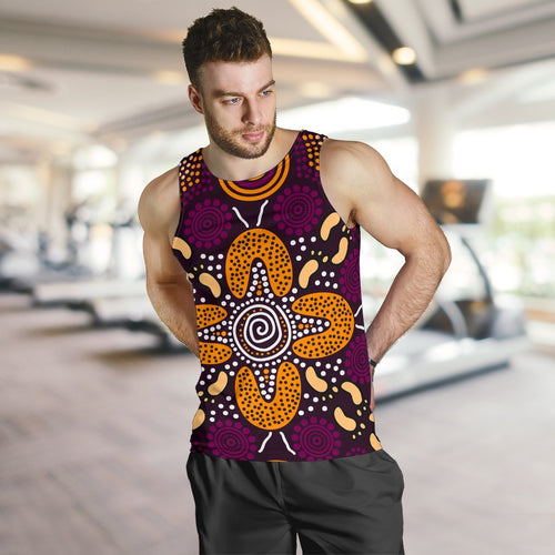 aboriginal-mens-tank-top-flowers-dot-panting-art