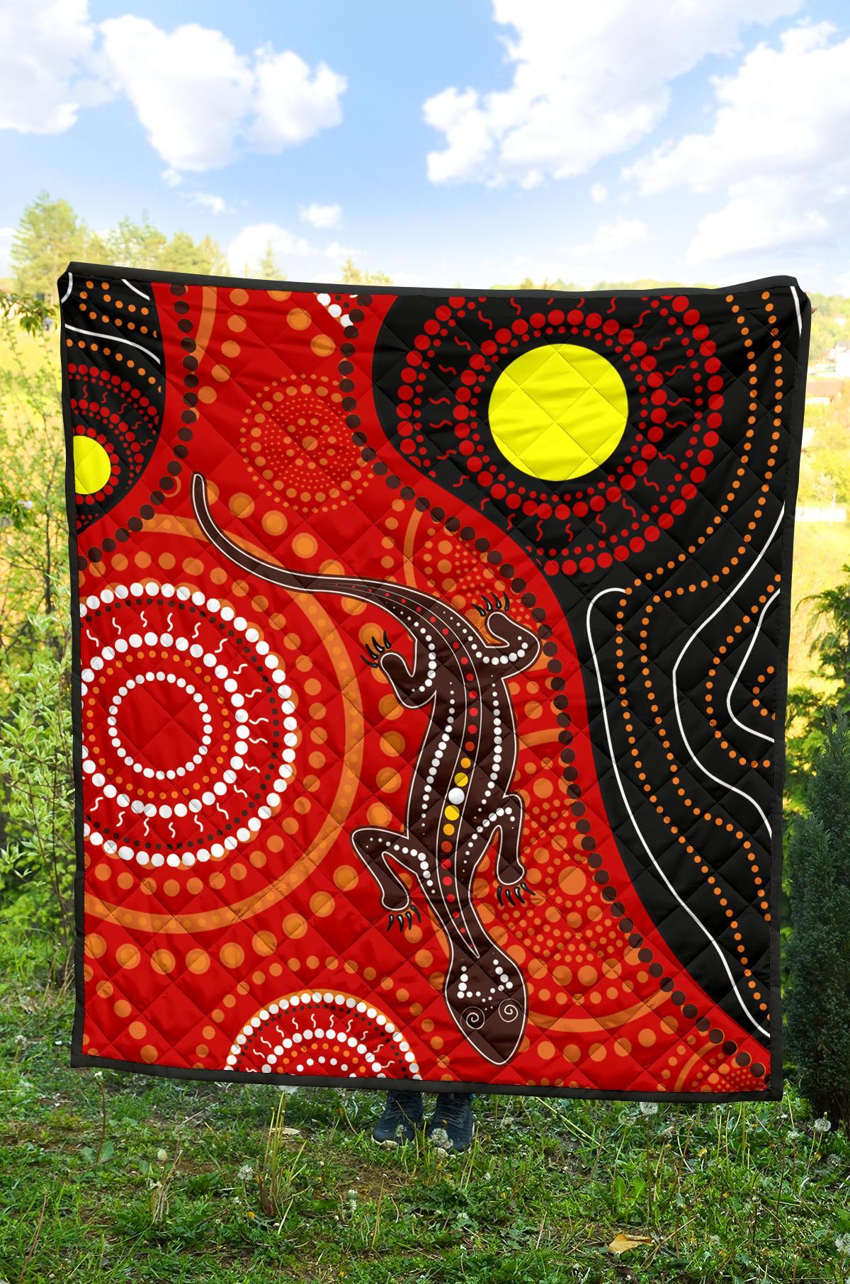 aboriginal-premium-quilt-australia-lizard-dot-painting-art