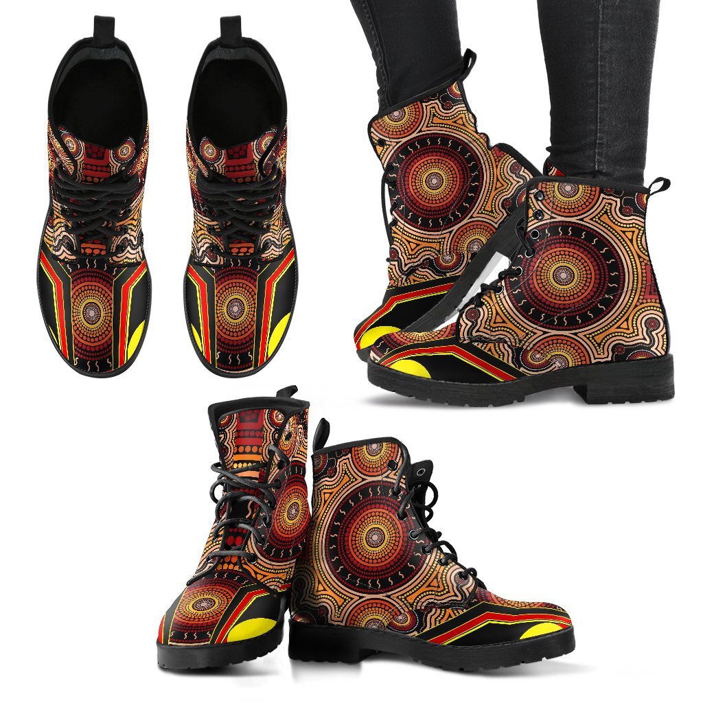 leather-boots-aboriginal-with-dot-painting-art