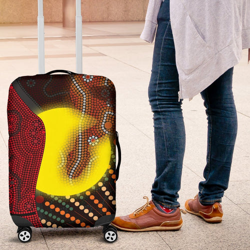 aboriginal-luggage-covers-indigenous-snake-sun-dot-painting