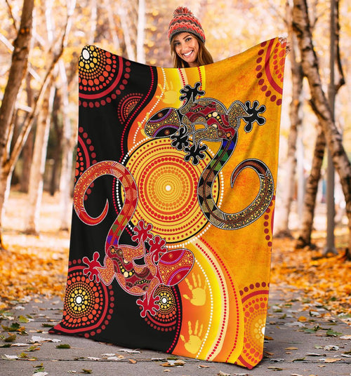 aboriginal-premium-blanket-couple-aboriginal-lizards