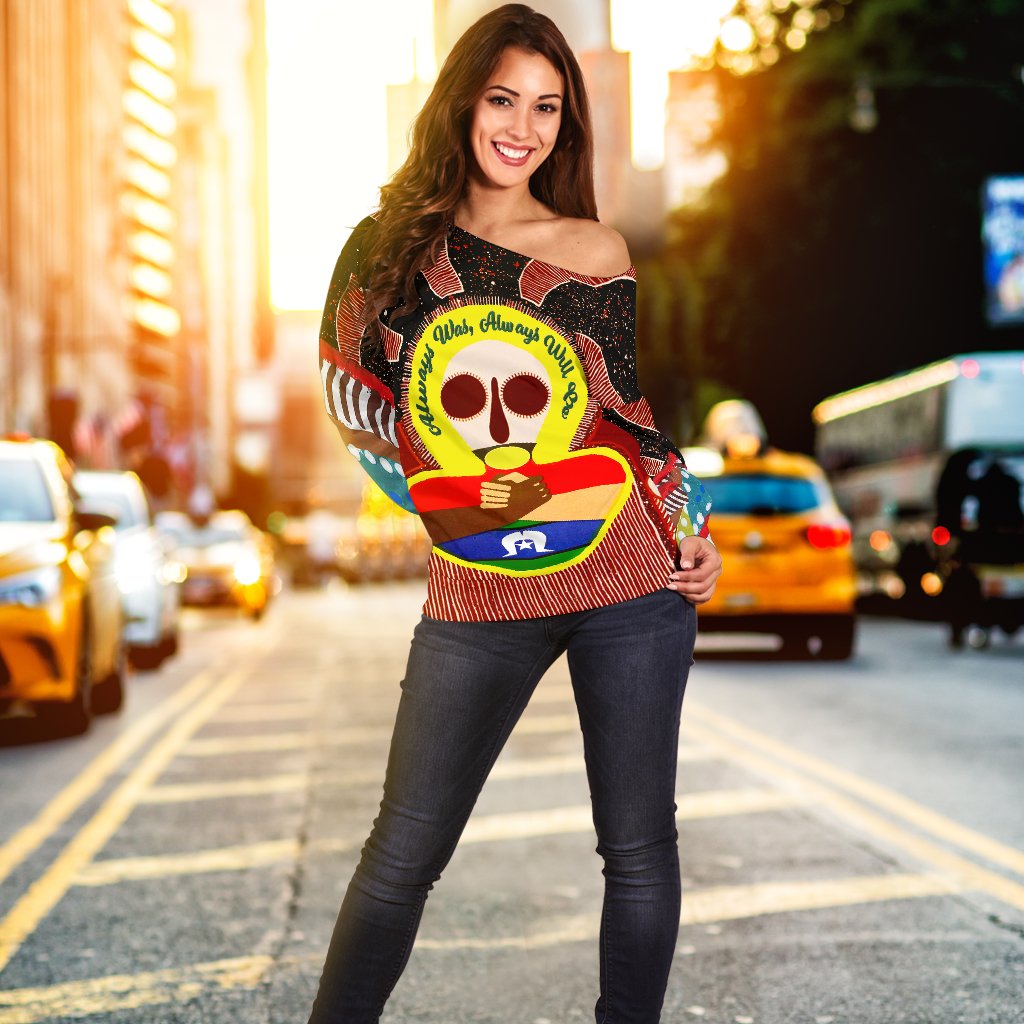 Aboriginal and Torres Strait Islander Off Shoulder Sweater - Naidoc Style - Vibe Hoodie