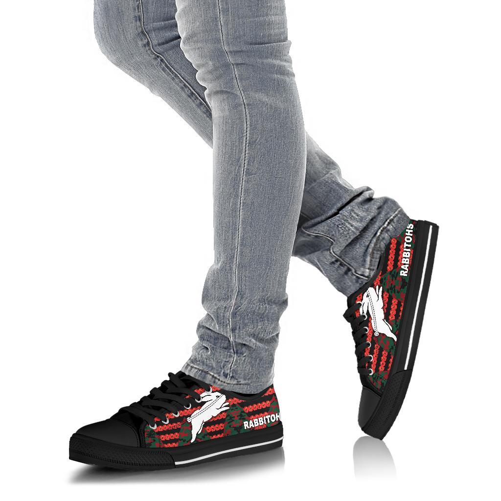 south-sydney-rabbitohs-low-top-shoe-anzac-day-poppy-flower-vibes