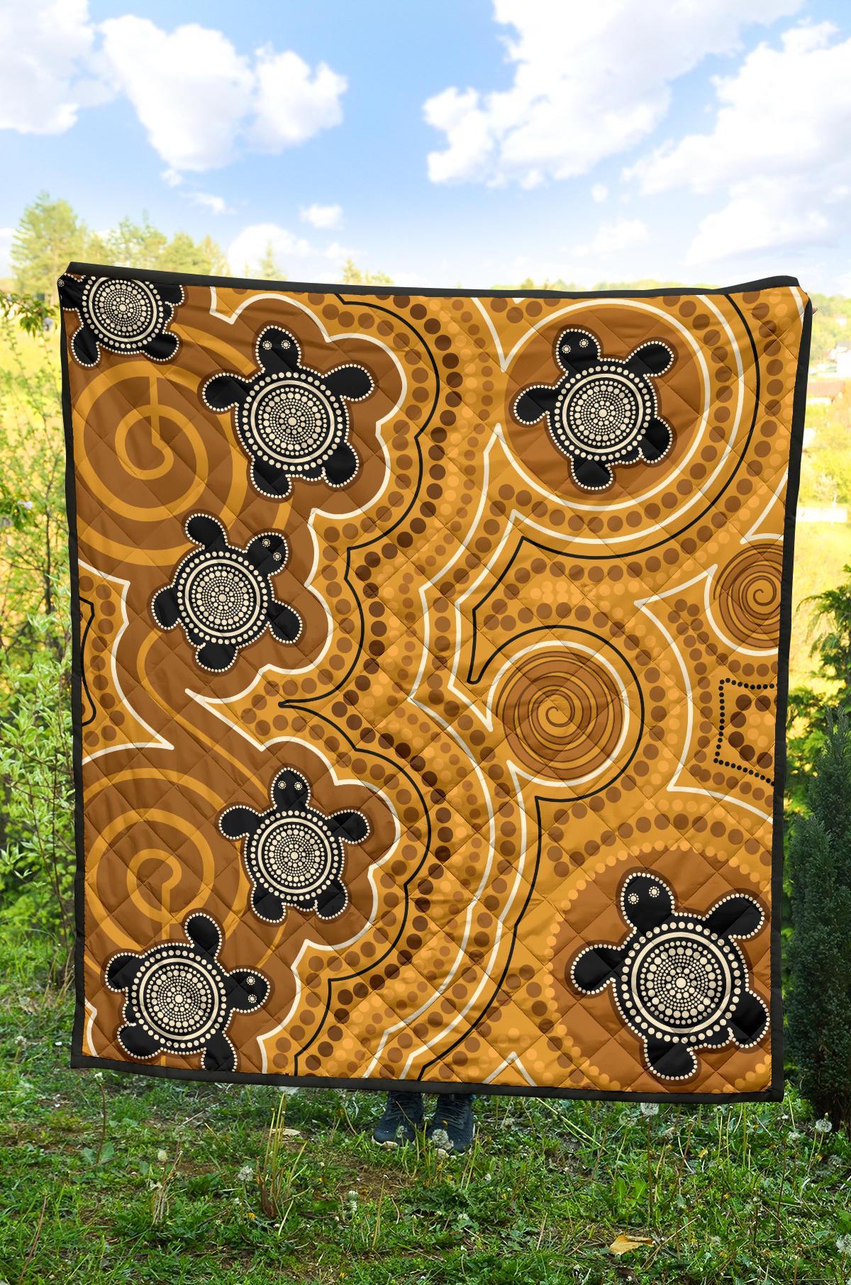 aboriginal-premium-quilt-indigenous-turtle-gold-version