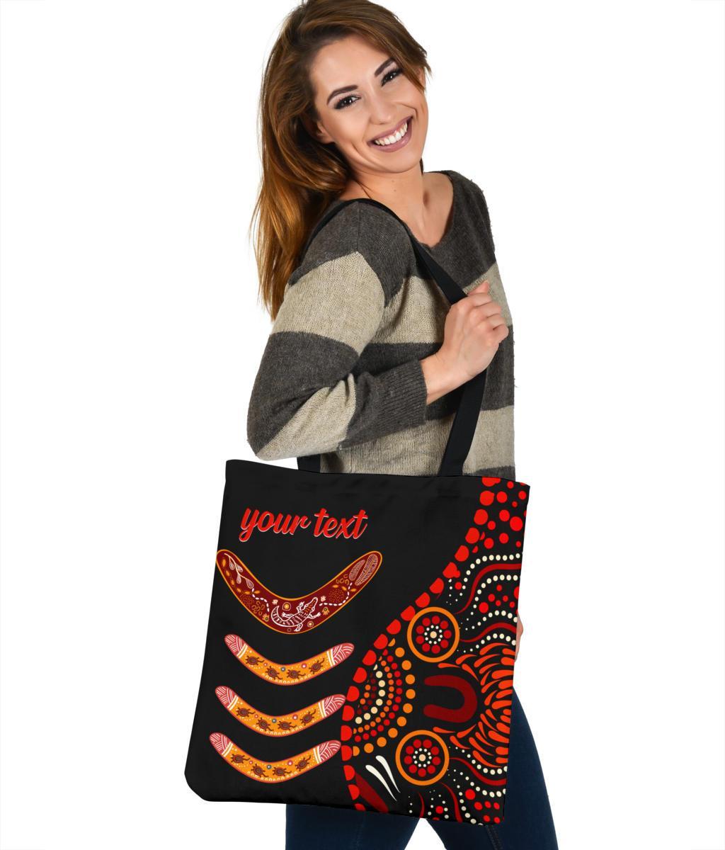 aboriginal-personalised-tote-bags-aboriginal-boomerangs-with-dot-painting-pattern