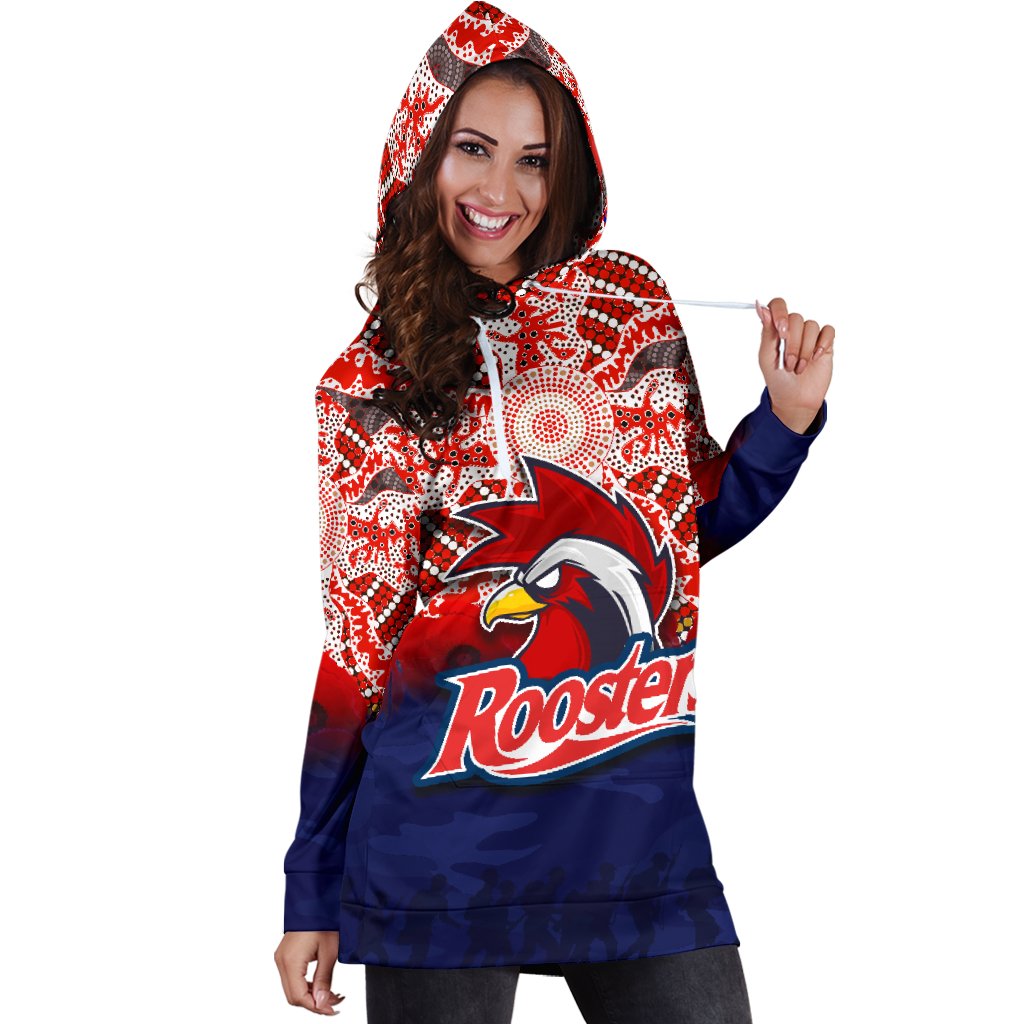 roosters-womens-hoodie-dress-anzac-day-aboriginal