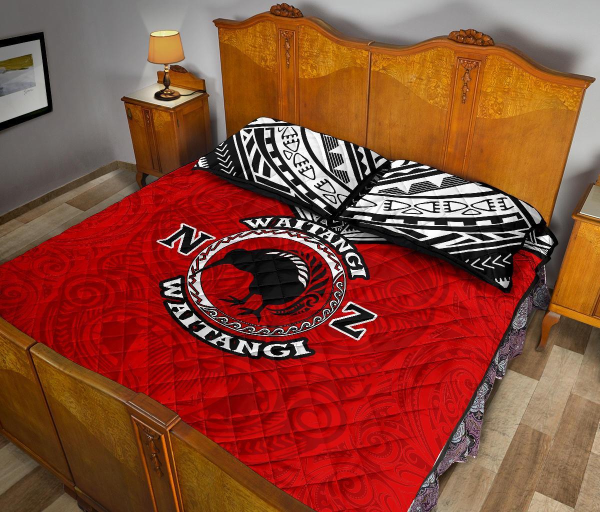 new-zealand-maori-quilt-bed-set-waitangi-day-red