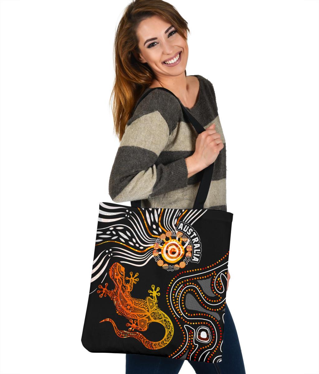 aboriginal-tote-bags-lizard-sunshine